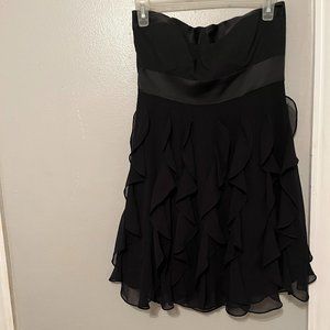 Little Black Strapless Ruffle Dress